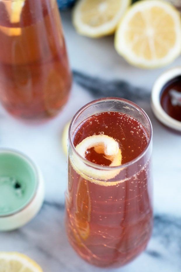 Sparkling Elderflower Sake Cocktail