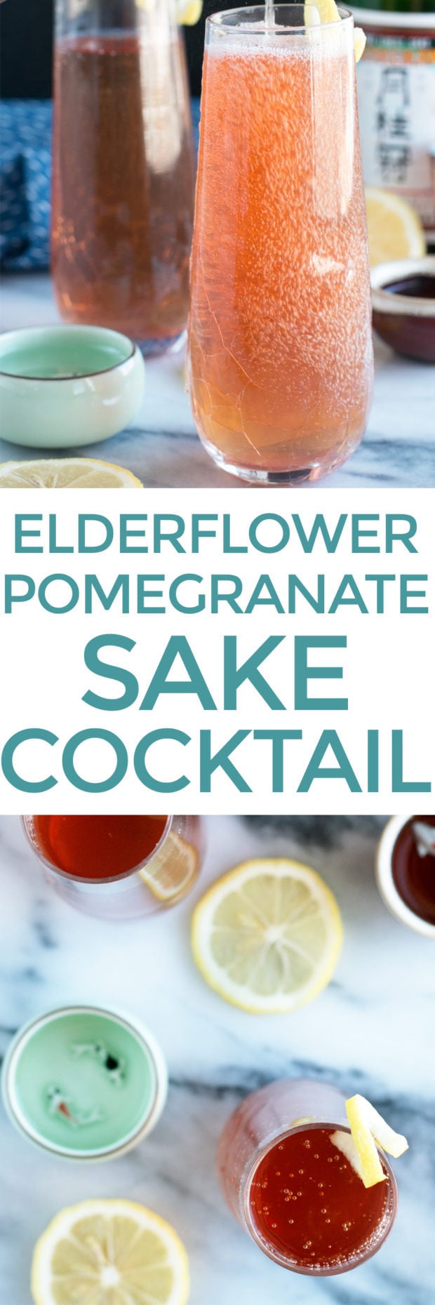 Sparkling Elderflower Sake Cocktail