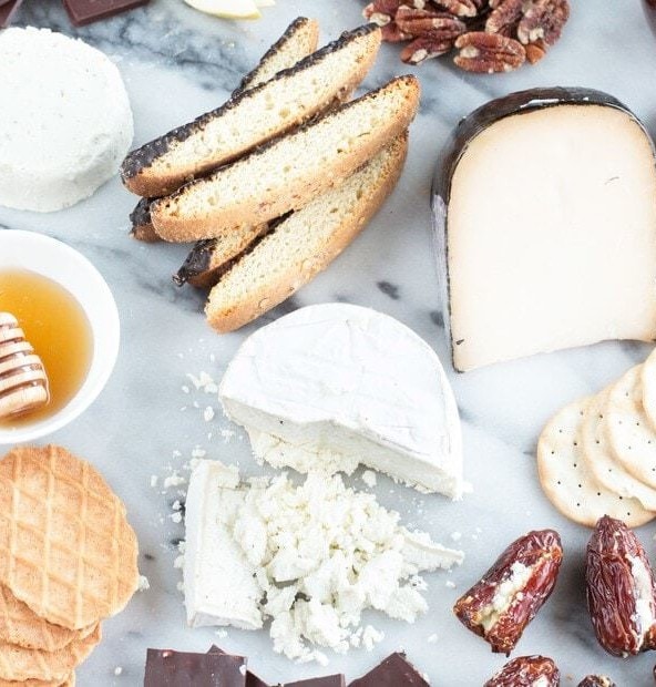 Sweet Goat Cheese Valentine's Day Cheese Board