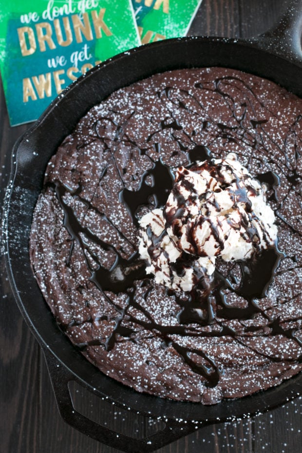 Whiskey Skillet Brownie with Bailey’s No Churn Ice Cream