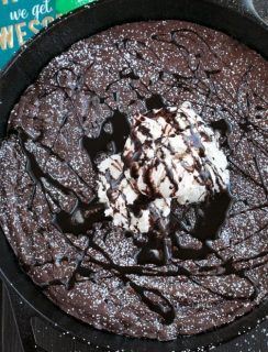 Whiskey Skillet Brownie with Bailey’s No Churn Ice Cream