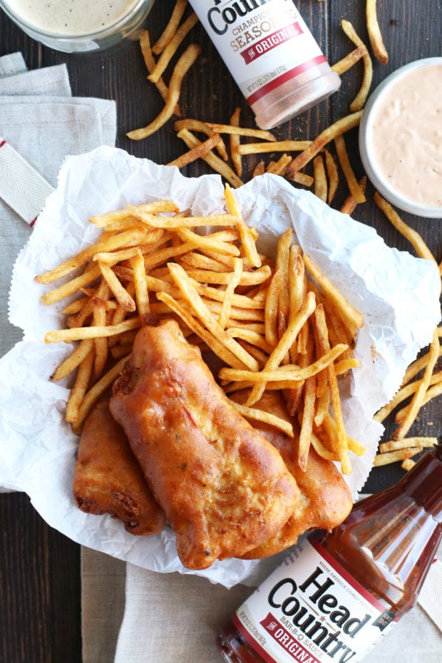 BBQ Beer Battered Fish and Chips