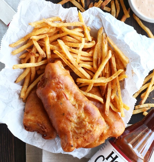 BBQ Beer Battered Fish and Chips