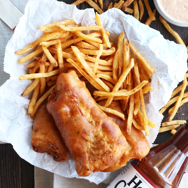 BBQ Beer Battered Fish and Chips