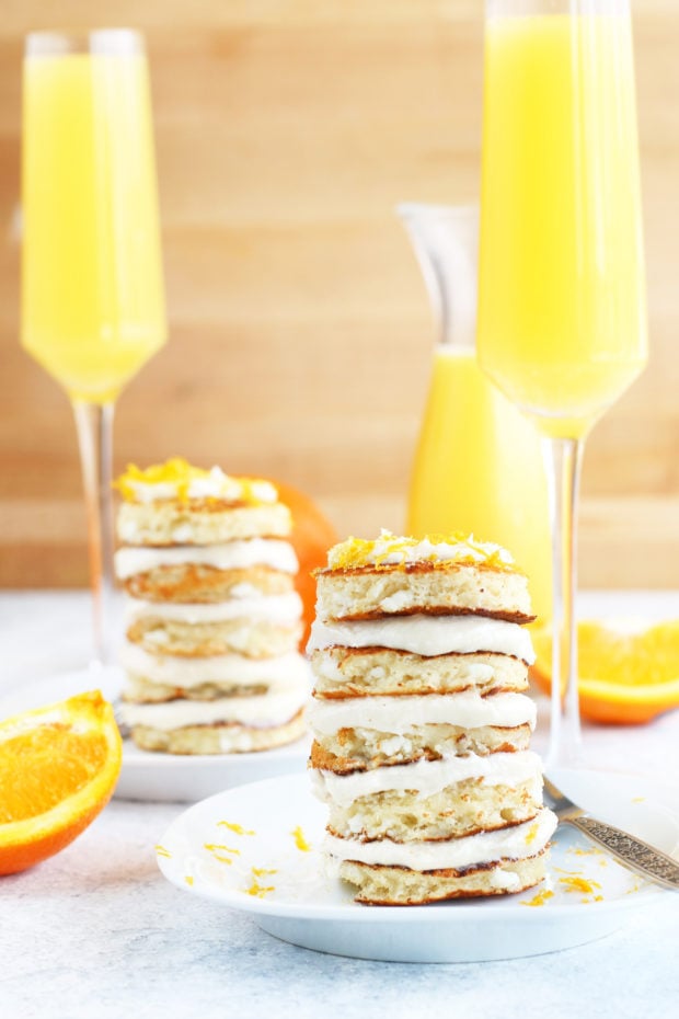 Mimosa Pancake Stacks