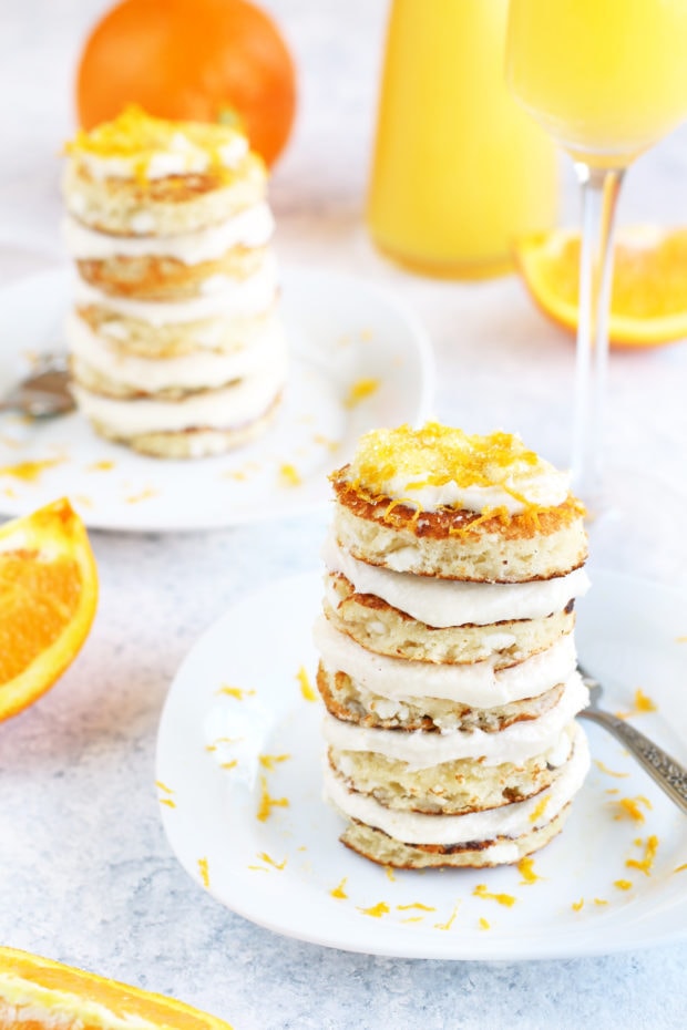 Mimosa Pancake Stacks