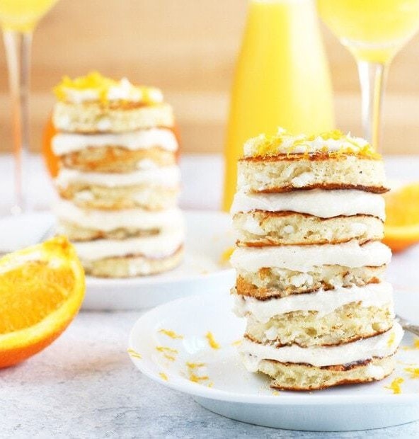 Mimosa Pancake Stacks