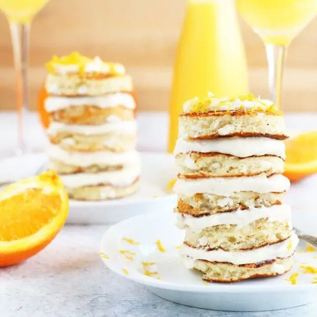 Mimosa Pancake Stacks