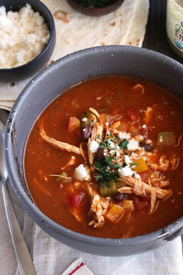 Red and Green Enchilada Soup for dinner