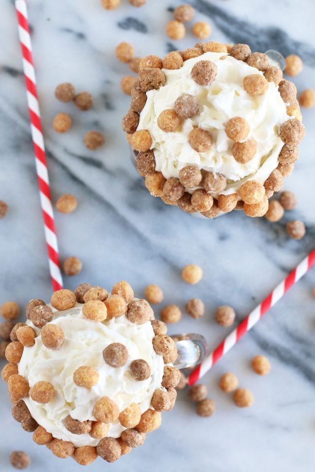 Boozy Reese's Puffs Cereal Milkshake