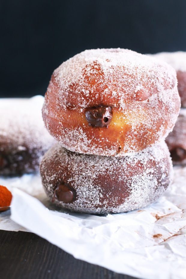 Mexican Chocolate Filled Doughnuts