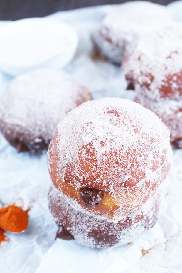 Mexican Chocolate Filled Doughnuts