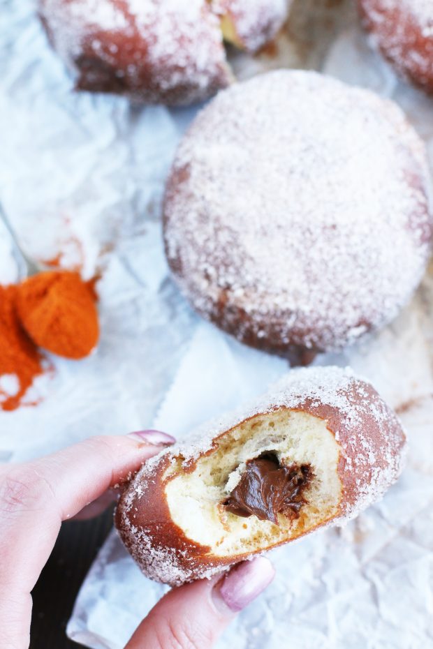 Mexican Chocolate Filled Doughnuts