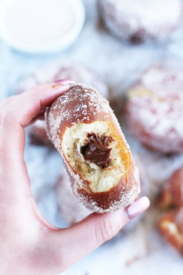 Mexican Chocolate Filled Doughnuts