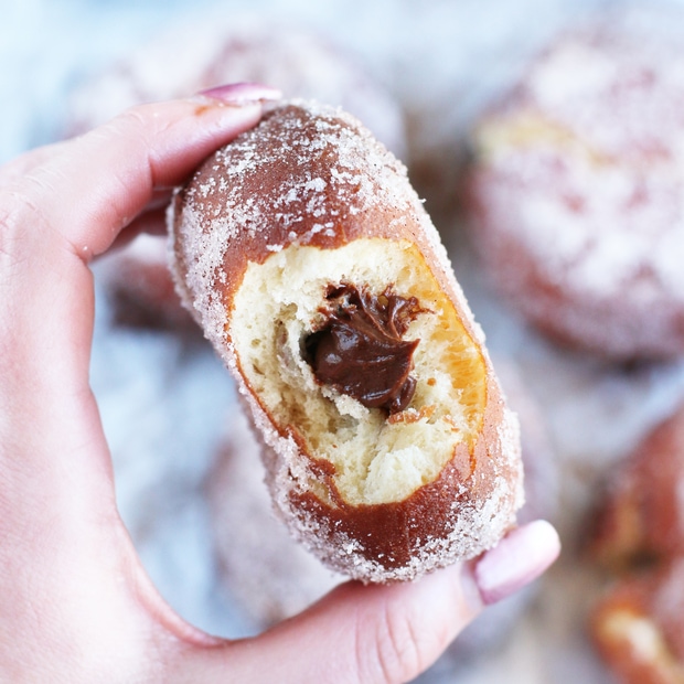 Mexican Chocolate Filled Doughnuts