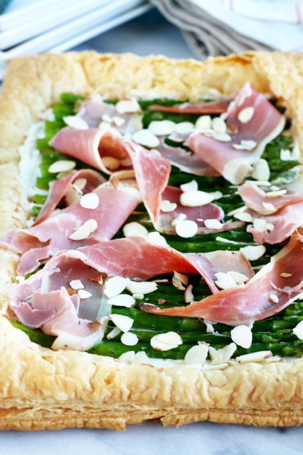 Asparagus Prosciutto Goat Cheese Puff Pastry Tart