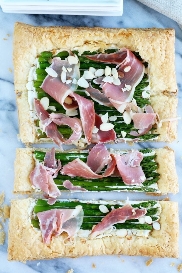 Asparagus Prosciutto Goat Cheese Puff Pastry Tart