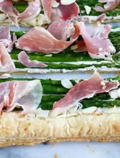 Asparagus Prosciutto Goat Cheese Puff Pastry Tart