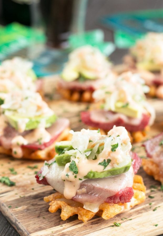 Avocado Reuben Bites