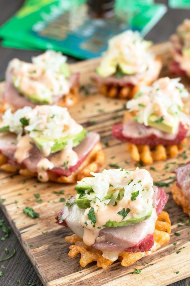 Avocado Reuben Bites