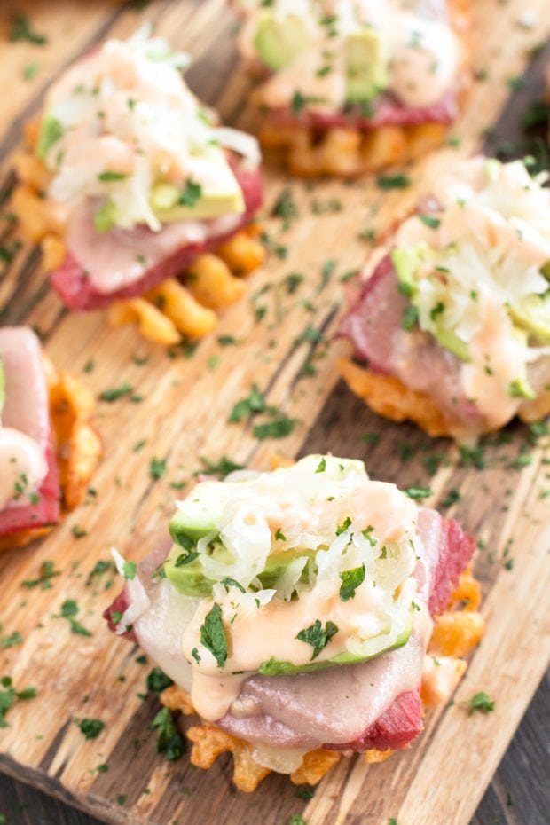 Avocado Reuben Bites