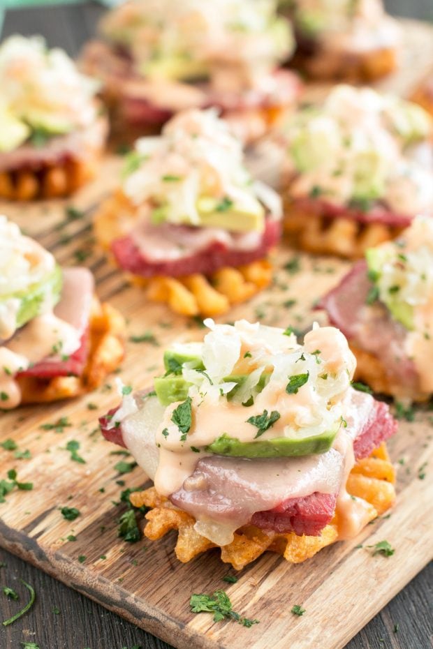 Avocado Reuben Bites