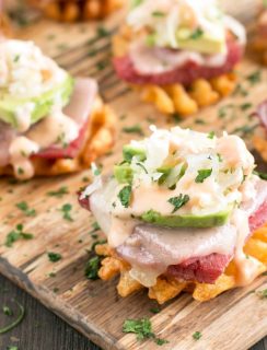 Avocado Reuben Bites