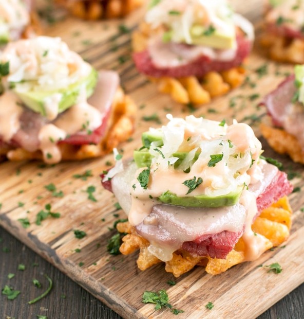 Avocado Reuben Bites