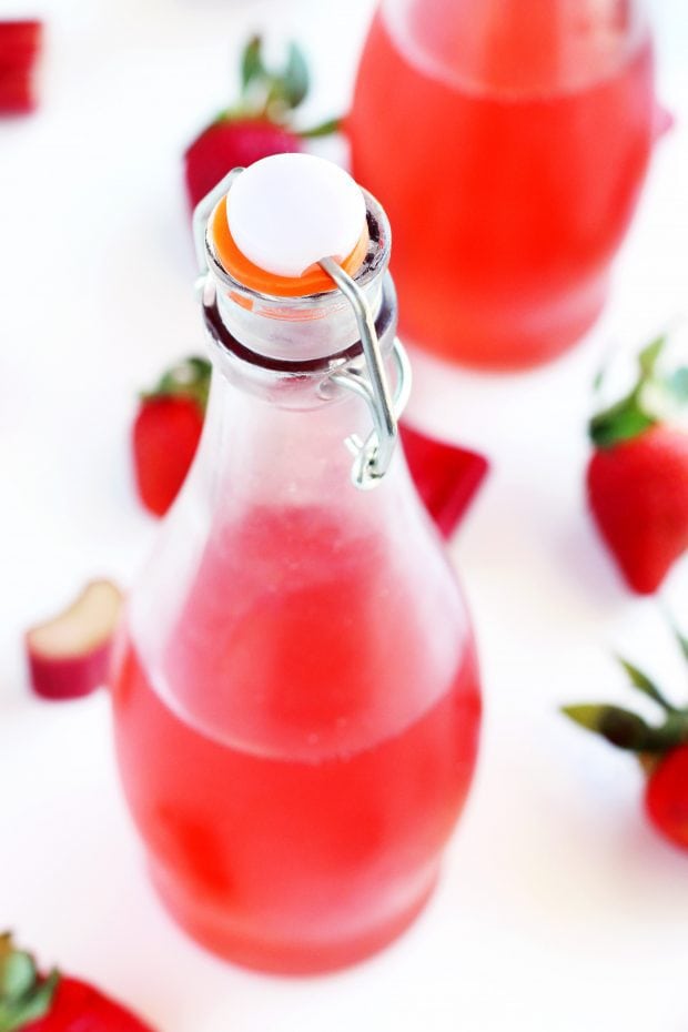 Homemade Strawberry Rhubarb Simple Syrup