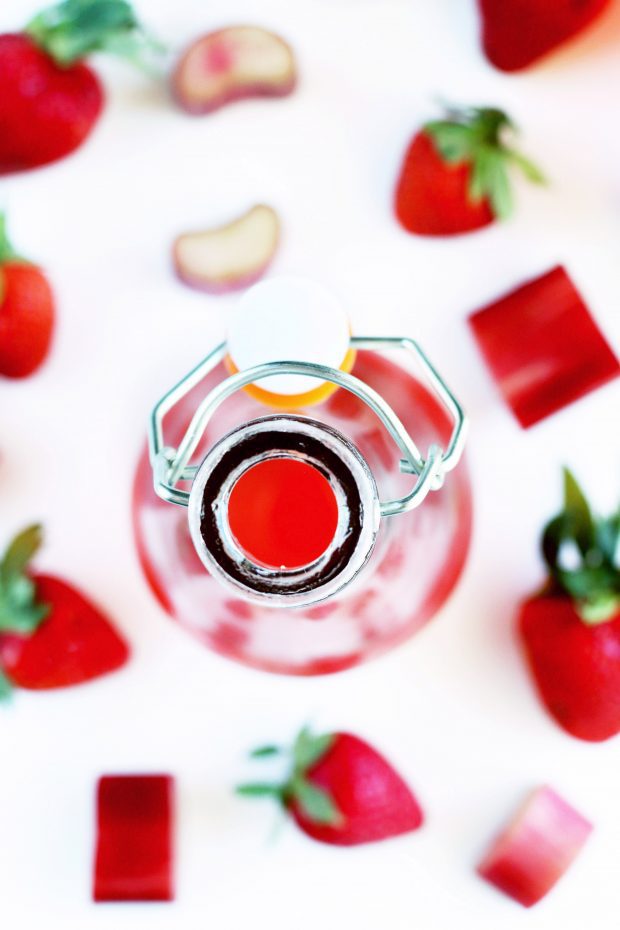 Homemade Strawberry Rhubarb Simple Syrup