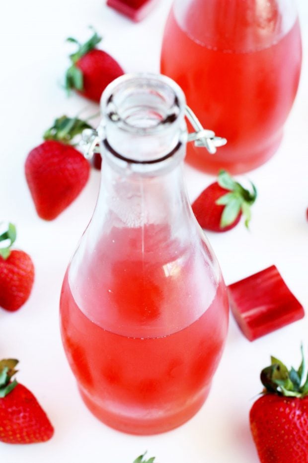 Homemade Strawberry Rhubarb Simple Syrup