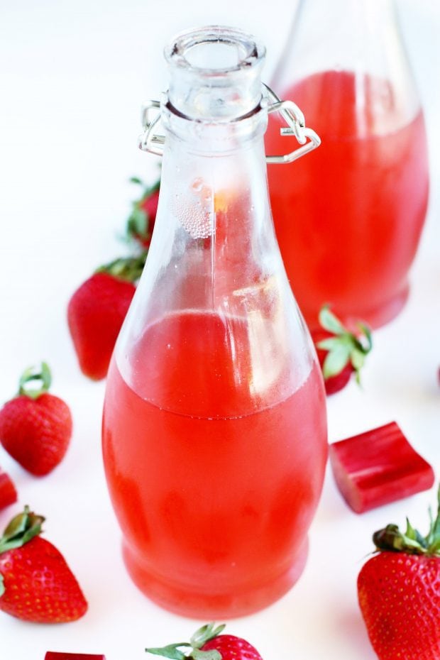 Homemade Strawberry Rhubarb Simple Syrup