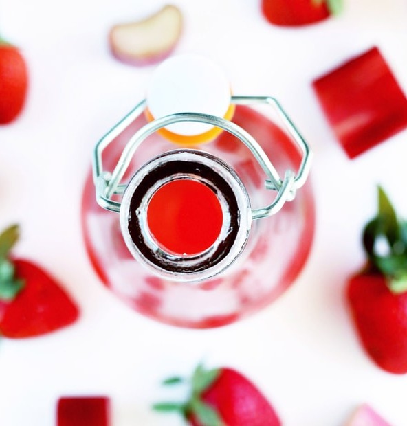 Homemade Strawberry Rhubarb Simple Syrup