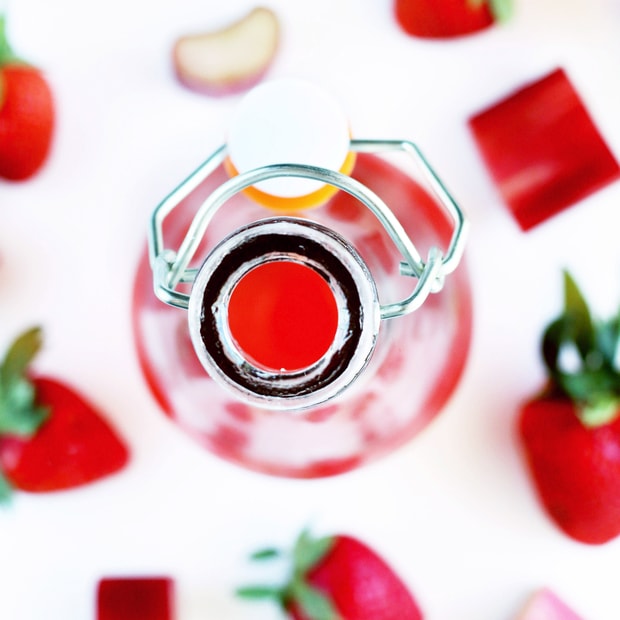 Homemade Strawberry Rhubarb Simple Syrup