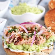 Smoked Salmon Avocado Cream Cheese Bagels