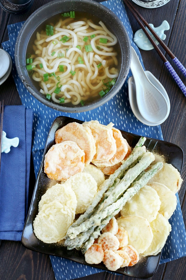 Vegetable Tempura Udon Soup Cake 'n Knife