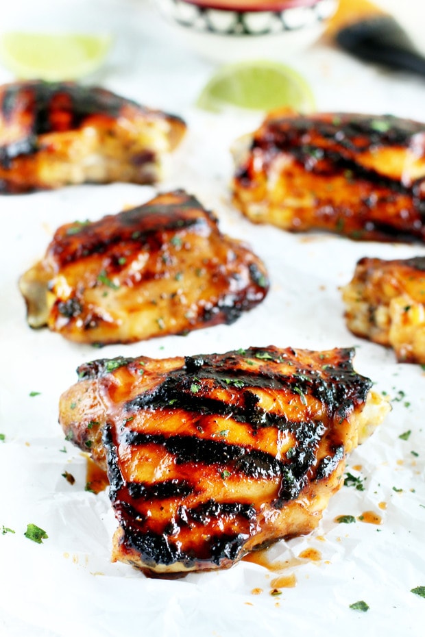 Tequila Lime Glazed Grilled Chicken Thighs_8212 - Cake 'n Knife