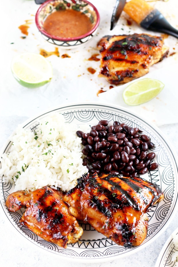 Tequila Lime Glazed Grilled Chicken Thighs_8312 Cake 'n Knife