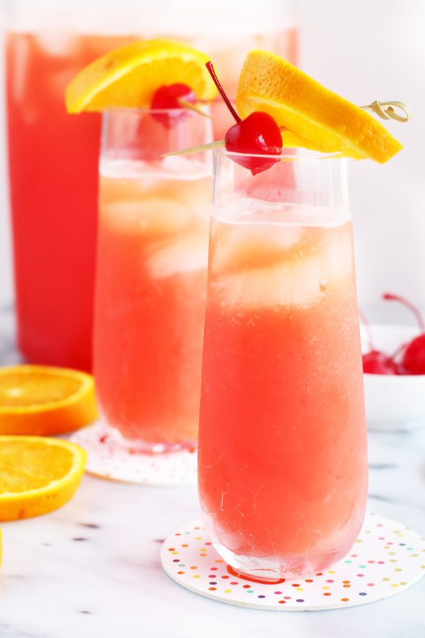 Glasses of sunrise tequila cocktail