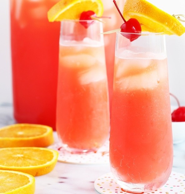 Tequila Sunrise Champagne Punch