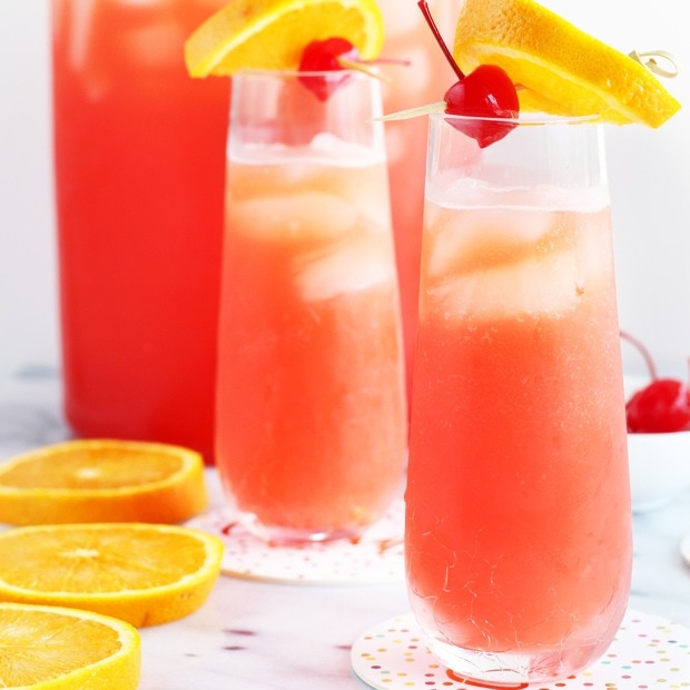 Tequila Sunrise Champagne Punch