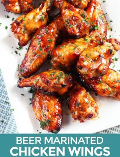 Beer marinated wings Pinterest image