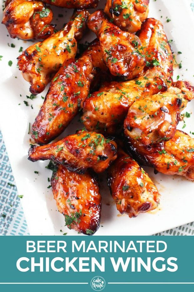 Beer marinated wings Pinterest image