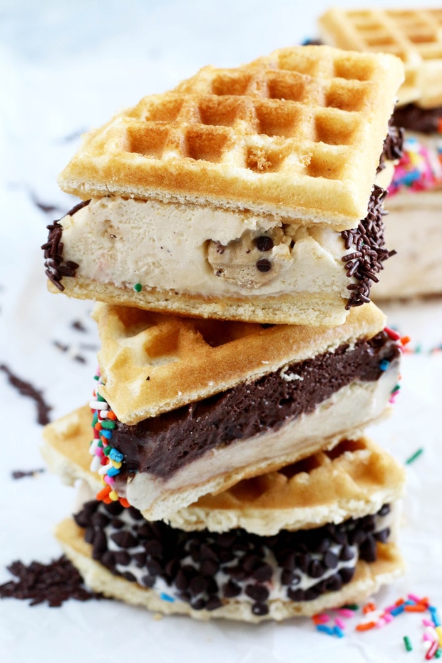 Belgian Waffle Ice Cream Sandwiches_4597 Cake 'n Knife