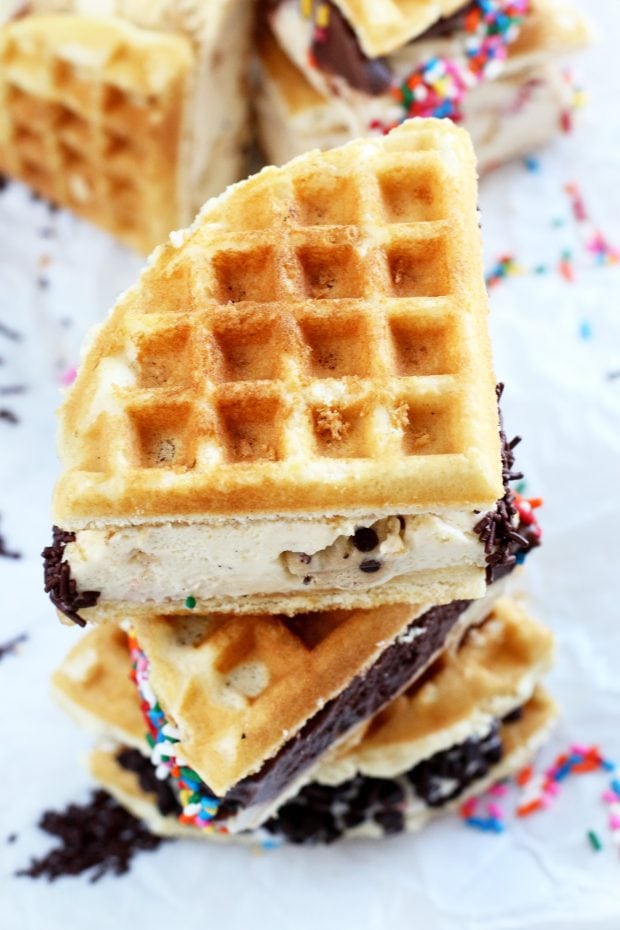 Belgian Waffle Ice Cream Sandwiches