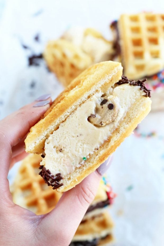 Belgian Waffle Ice Cream Sandwiches