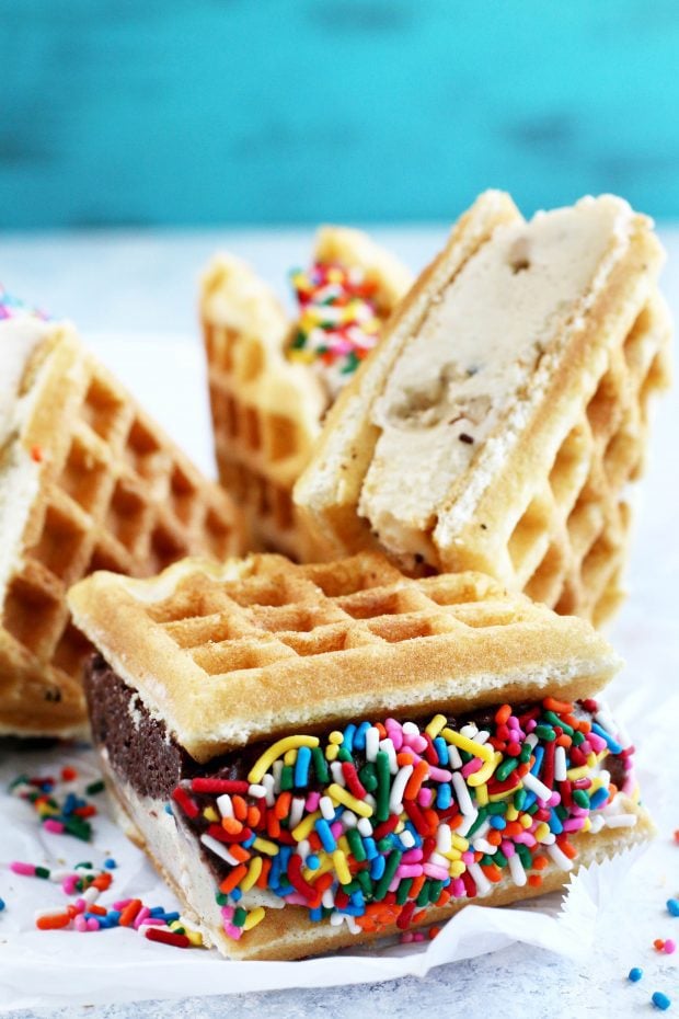 Belgian Waffle Ice Cream Sandwiches