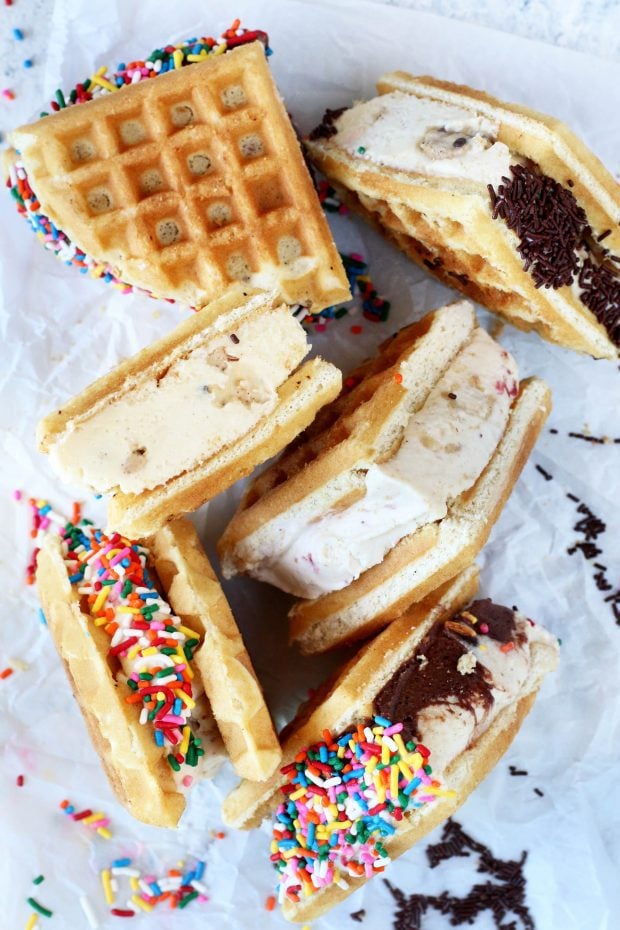 Belgian Waffle Ice Cream Sandwiches