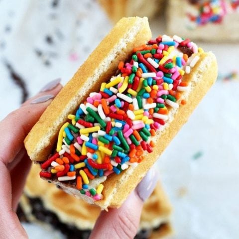 Belgian Waffle Ice Cream Sandwiches