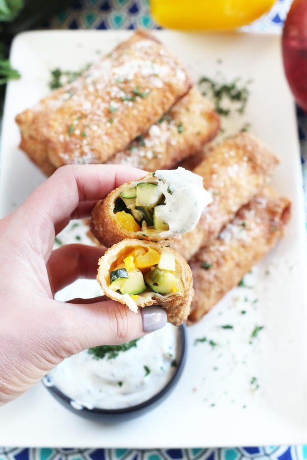 Grilled Vegetable Egg Rolls_4305 Cake 'n Knife